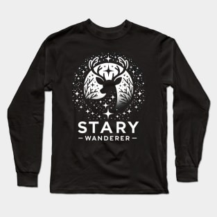 Starry Night Reindeer Silhouette (2) Long Sleeve T-Shirt